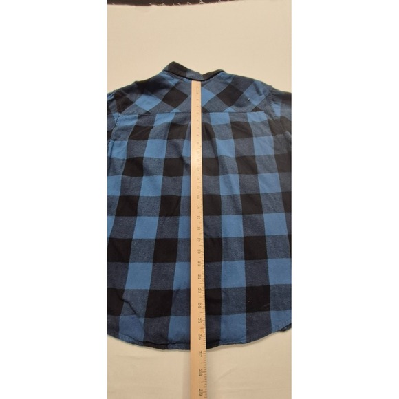 Magellan Outdoor‎ Men's Classic Fit Blue/Black Plaid Button Up Shirt LG - Picture 8 of 11